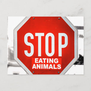 Stop met het eten van dieren Vegetarian Vegan Briefkaart