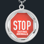 Stop met het eten van dieren Vegetarian Vegan Zilver Vergulden Ketting<br><div class="desc">Stop met het eten van dieren die perfect zijn voor het dier dat van Vegan of vegetariër houdt in je leven.</div>
