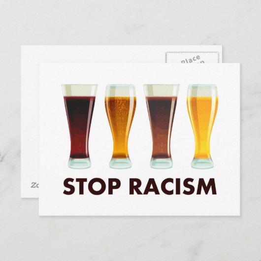Stop met het gebruik van alcohol tegen racisme briefkaart (Voorkant / Achterkant)