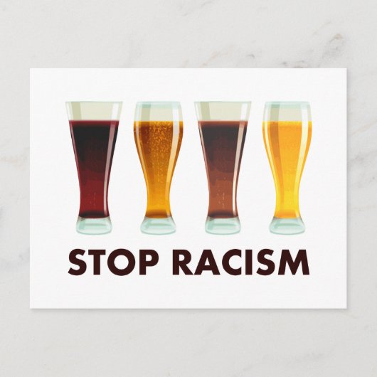 Stop met het gebruik van alcohol tegen racisme briefkaart (Voorkant)