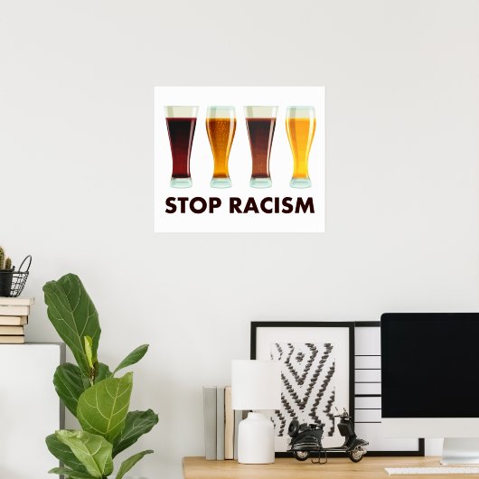 Stop met het gebruik van alcohol tegen racisme poster (Thuiskantoor)
