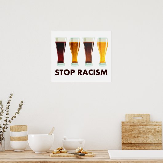 Stop met het gebruik van alcohol tegen racisme poster (Keuken)