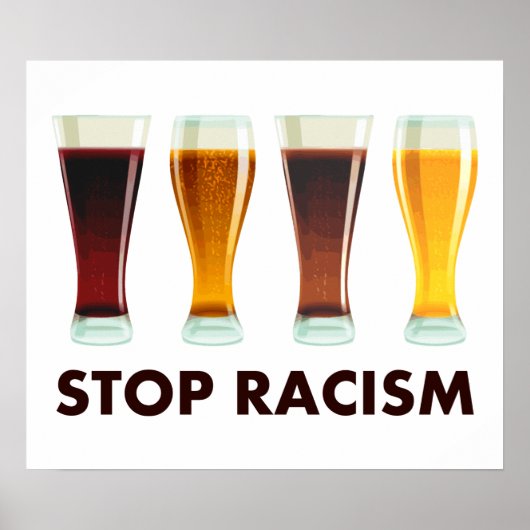 Stop met het gebruik van alcohol tegen racisme poster (Voorkant)
