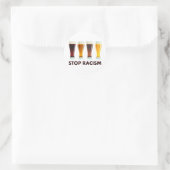 Stop met het gebruik van alcohol tegen racisme ronde sticker (Tas)
