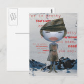 Stop met het gebruik van dierlijke BONTS! Briefkaart (Voorkant / Achterkant)