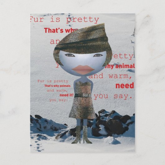 Stop met het gebruik van dierlijke BONTS! Briefkaart (Voorkant)