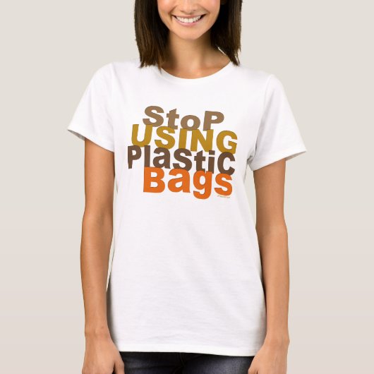Stop met het gebruik van T-shirt met plastic zakke (Voorkant)