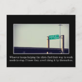 Stop met het helpen van domme mensen om me te vind briefkaart (Voorkant)