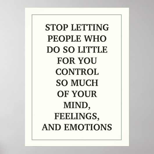 STOP MET HET LATEN VAN MENSEN DIE ZO KLEIN VOOR U  POSTER (Voorkant)