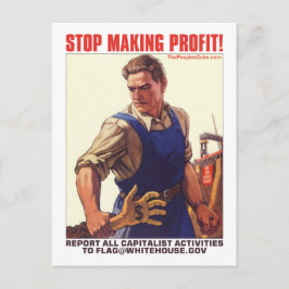 Stop met het maken van winst - vertel kapitalisten briefkaart