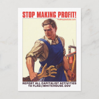 Stop met het maken van winst - vertel kapitalisten briefkaart