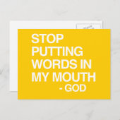 STOP MET HET MAKEN VAN WOORDEN IN MIJN MO BRIEFKAART (Voorkant / Achterkant)