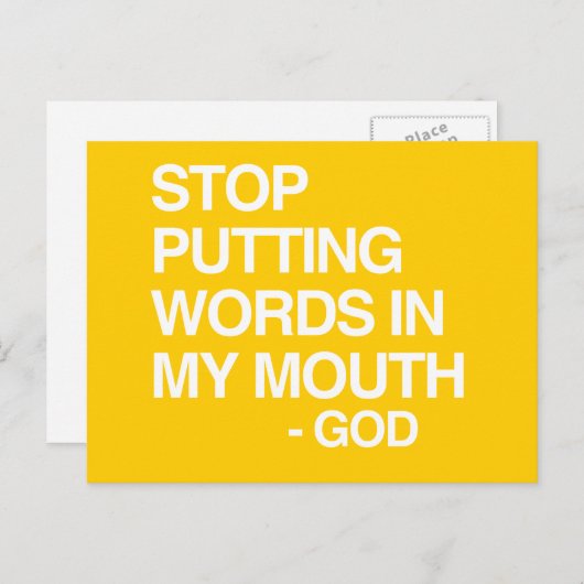 STOP MET HET MAKEN VAN WOORDEN IN MIJN MO BRIEFKAART (Voorkant / Achterkant)