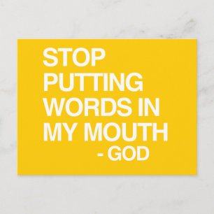 STOP MET HET MAKEN VAN WOORDEN IN MIJN MO BRIEFKAART