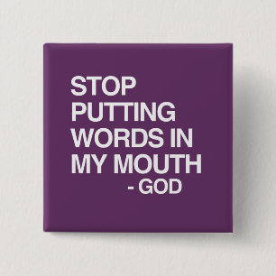 STOP MET HET MAKEN VAN WOORDEN IN MIJN MO VIERKANTE BUTTON 5,1 CM