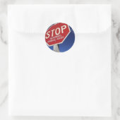 Stop met het negeren van dierenmishandeling! ronde sticker (Tas)