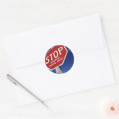 Stop met het negeren van dierenmishandeling! ronde sticker (Envelop)