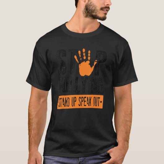 Stop met het opstaan van het Sinaasappel in het pe T-shirt (Voorkant)