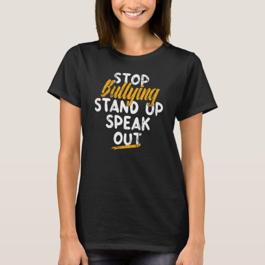 Stop met het opstaan van pesten Spreek uit, Unity  T-shirt (Voorkant)