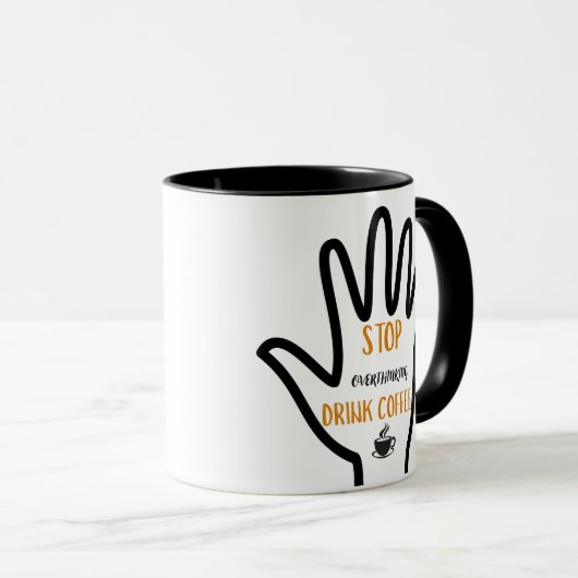 Stop met het overdenken van Drink koffie Mok (Voorkant rechts)