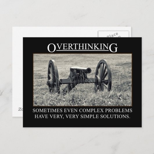 Stop met het overdenken van oplossingen voor probl briefkaart (Voorkant / Achterkant)