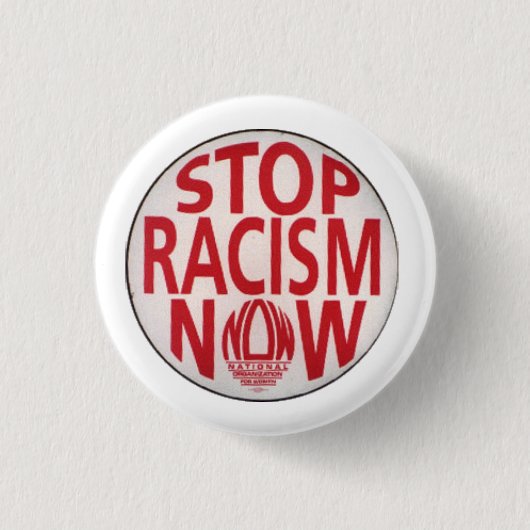 Stop met het racisme. ronde button 3,2 cm (Voorkant)