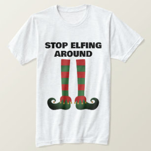 Stop met het rondslingeren van grappig kerst t shi t-shirt