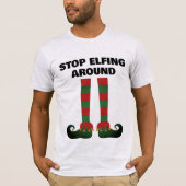 Stop met het rondslingeren van grappig kerst t shi t-shirt (Voorkant)