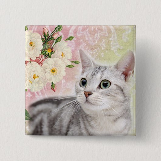 Stop met het smokkelen van de Rozen Vierkante Button 5,1 Cm (Voorkant)