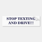 "Stop met het sms-en aandrijven" bumpersticker (Voorkant)