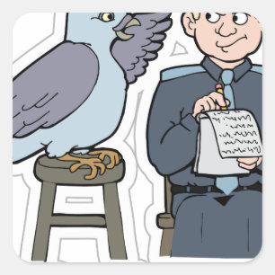 stop met het snuiven van de duif vierkante sticker