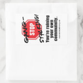 STOP MET HET STELEN VAN BENDES STICKER (Tas)