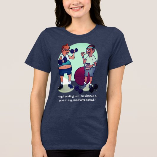 Stop met het trainen van Tri-Blend Navy Tri-Blend Shirt (Voorkant)