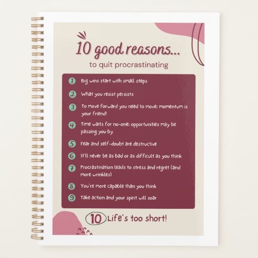 Stop met het uitstellen van de dagelijkse planner (Voorkant)