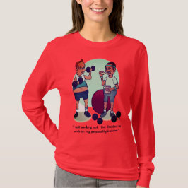 Stop met het uitwerken van grappige dames lange mo t-shirt