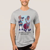 Stop met het uitwerken van grijze Mannen Tri-Blend Shirt (Voorkant)