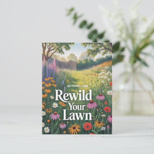 Stop met het vergiftigen van het gazon en herwilde briefkaart (Staand voorkant)