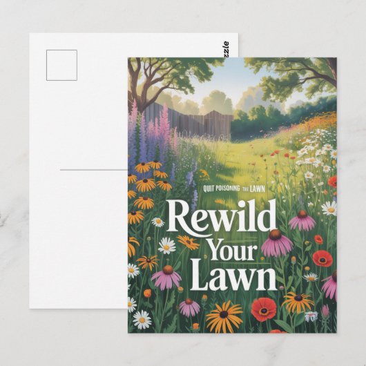Stop met het vergiftigen van het gazon en herwilde briefkaart (Voorkant / Achterkant)
