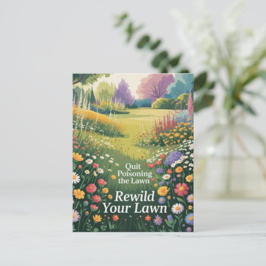 Stop met het vergiftigen van je gazon briefkaart (Staand voorkant)
