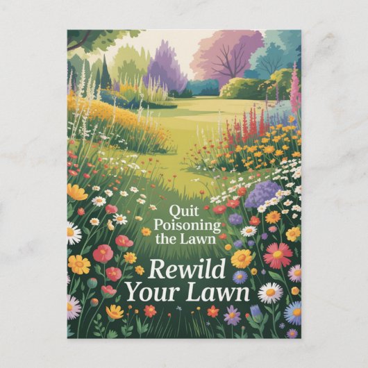 Stop met het vergiftigen van je gazon briefkaart (Voorkant)