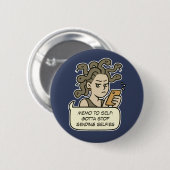 Stop met het verzenden van selfies, grappige Medus Ronde Button 5,7 Cm (Voorkant /achterkant)