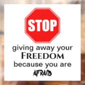 Stop met het weggooien van uw vrijheidvenster raamsticker (Vel 2)