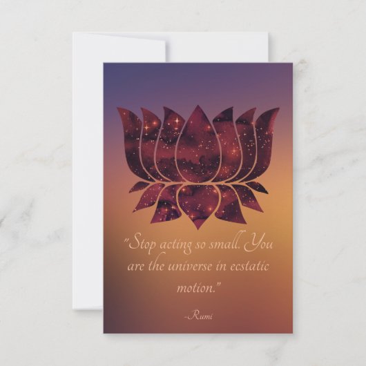 Stop met het werken met Small Rumi Quote Celestial Kaart (Voorkant)