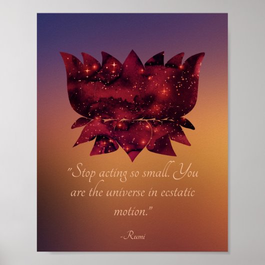 Stop met het werken met Small Rumi Quote Celestial Poster (Voorkant)