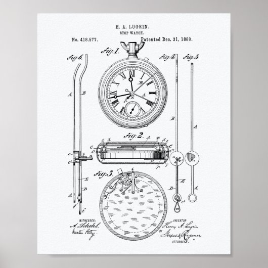 Stop met het Witboek Patent Art 1889 bekijken Poster (Voorkant)