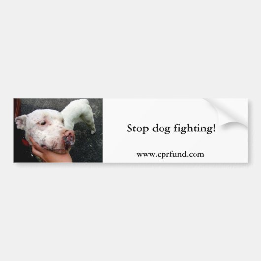 Stop met hondenvechten! Bumpersticker (Voorkant)