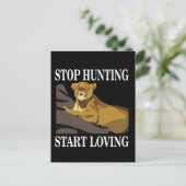 Stop met jagen begin te houden van leeuwin briefkaart (Staand voorkant)