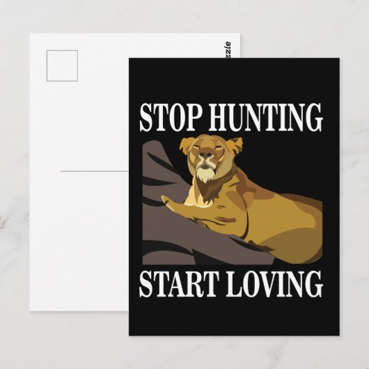 Stop met jagen begin te houden van leeuwin briefkaart (Voorkant / Achterkant)