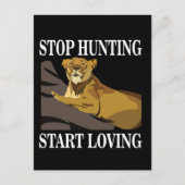 Stop met jagen begin te houden van leeuwin briefkaart (Voorkant)
