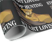 Stop met jagen begin te houden van leeuwin cadeaupapier (Rol Hoek)